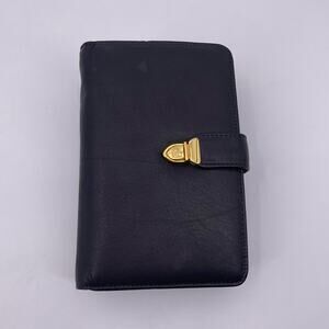 Vintage LE VOAR Black Natural Leather Clutch Large Wallet Phone Card Slots USA